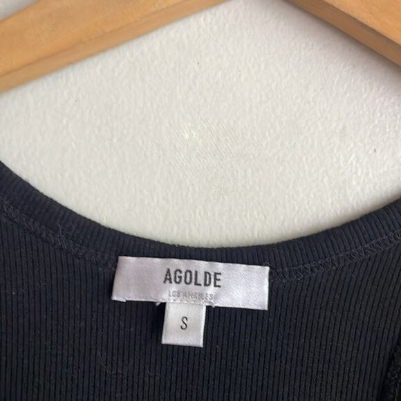 Agolde Ribbed Tank Bodysuit Black - Picture 9 of 16